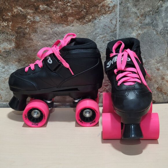 Epic Super Nitro Quad Speed Roller Skates Black Boots Pink Wheels Youth 3 - Picture 10 of 11
